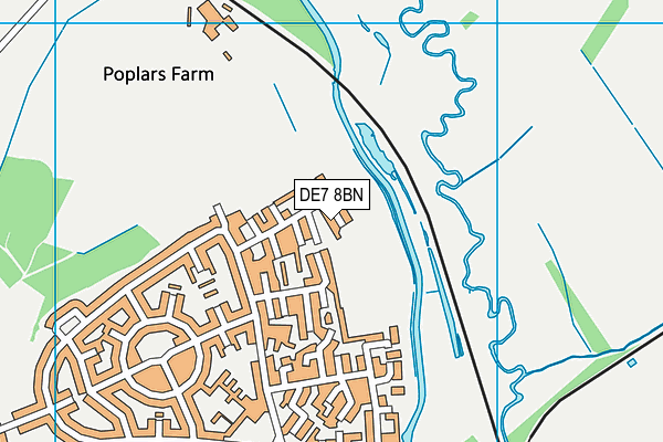 DE7 8BN map - OS VectorMap District (Ordnance Survey)