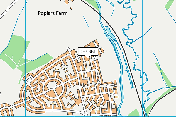 DE7 8BT map - OS VectorMap District (Ordnance Survey)
