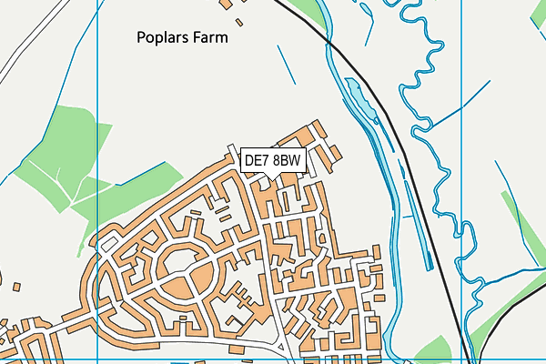 DE7 8BW map - OS VectorMap District (Ordnance Survey)