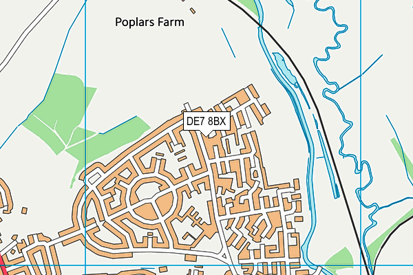 DE7 8BX map - OS VectorMap District (Ordnance Survey)