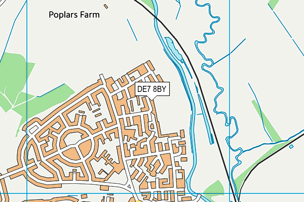 DE7 8BY map - OS VectorMap District (Ordnance Survey)