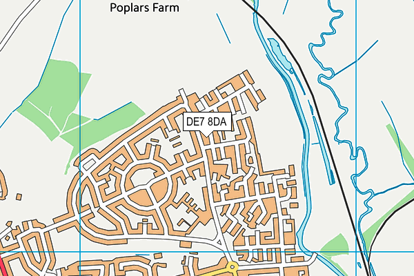 DE7 8DA map - OS VectorMap District (Ordnance Survey)