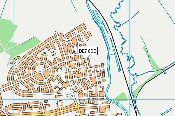 DE7 8DE map - OS VectorMap District (Ordnance Survey)