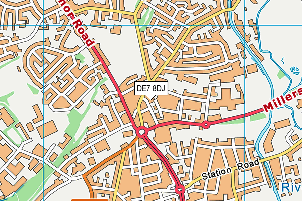 DE7 8DJ map - OS VectorMap District (Ordnance Survey)