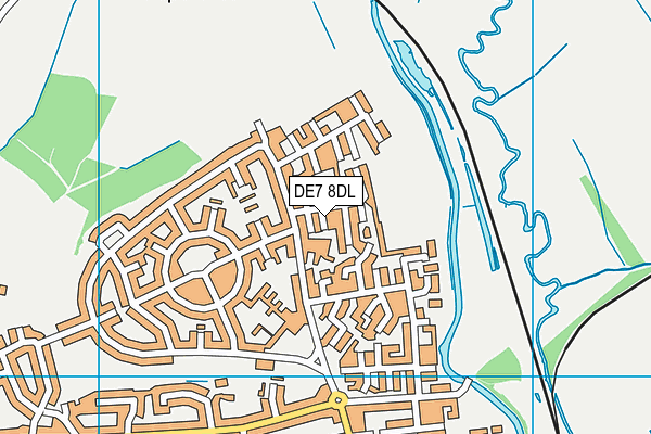 DE7 8DL map - OS VectorMap District (Ordnance Survey)