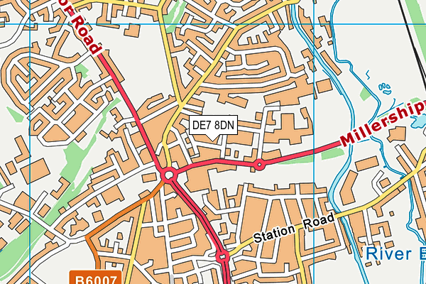 DE7 8DN map - OS VectorMap District (Ordnance Survey)