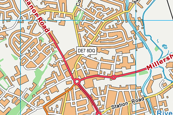 DE7 8DQ map - OS VectorMap District (Ordnance Survey)
