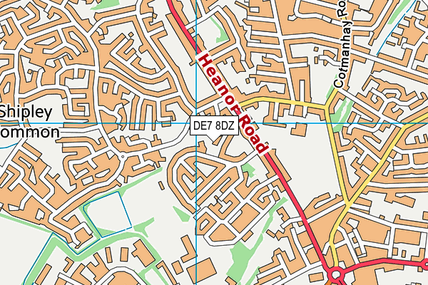 DE7 8DZ map - OS VectorMap District (Ordnance Survey)