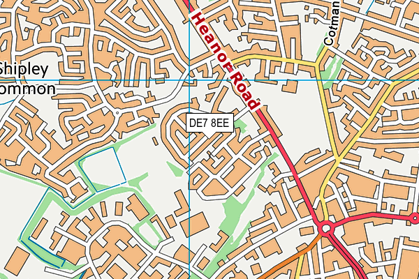 DE7 8EE map - OS VectorMap District (Ordnance Survey)