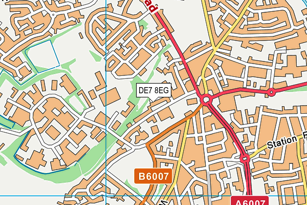 DE7 8EG map - OS VectorMap District (Ordnance Survey)