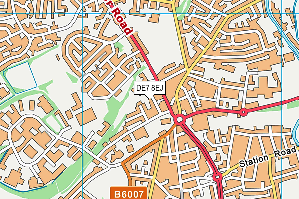 DE7 8EJ map - OS VectorMap District (Ordnance Survey)