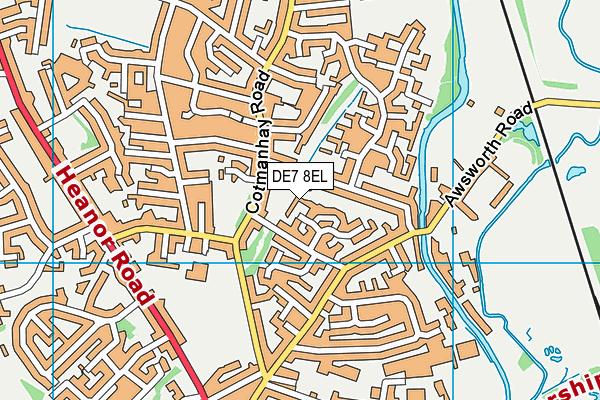 DE7 8EL map - OS VectorMap District (Ordnance Survey)