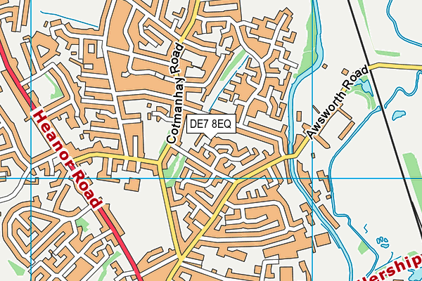 DE7 8EQ map - OS VectorMap District (Ordnance Survey)