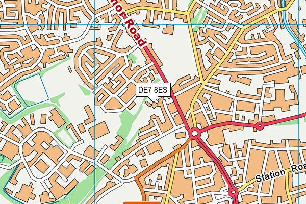 DE7 8ES map - OS VectorMap District (Ordnance Survey)