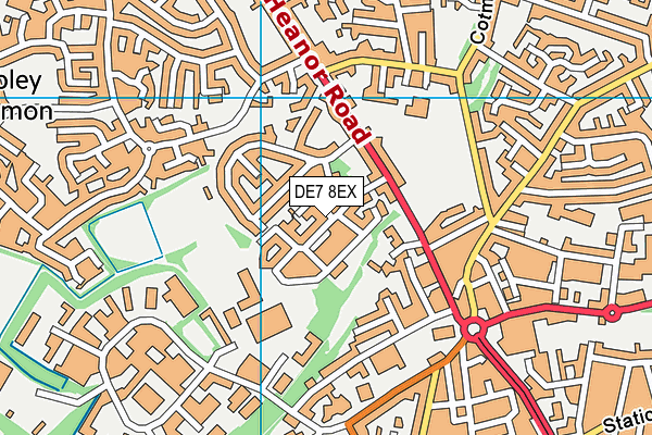 DE7 8EX map - OS VectorMap District (Ordnance Survey)