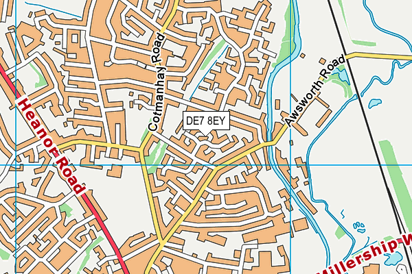DE7 8EY map - OS VectorMap District (Ordnance Survey)