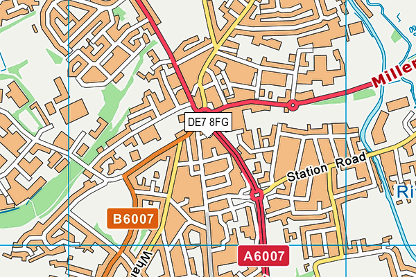 DE7 8FG map - OS VectorMap District (Ordnance Survey)