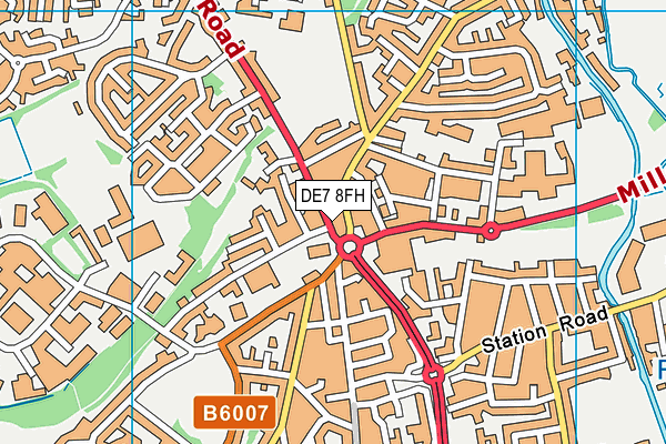 DE7 8FH map - OS VectorMap District (Ordnance Survey)