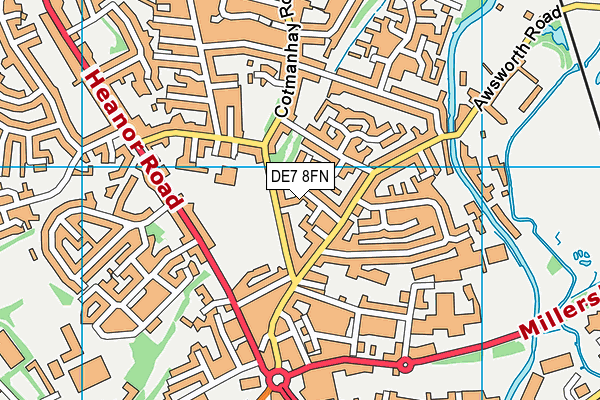 DE7 8FN map - OS VectorMap District (Ordnance Survey)