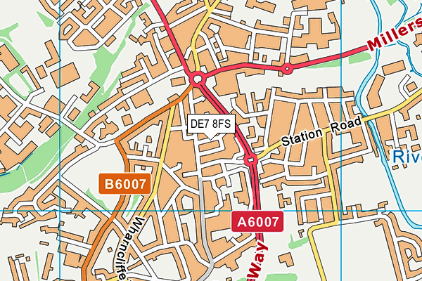 DE7 8FS map - OS VectorMap District (Ordnance Survey)