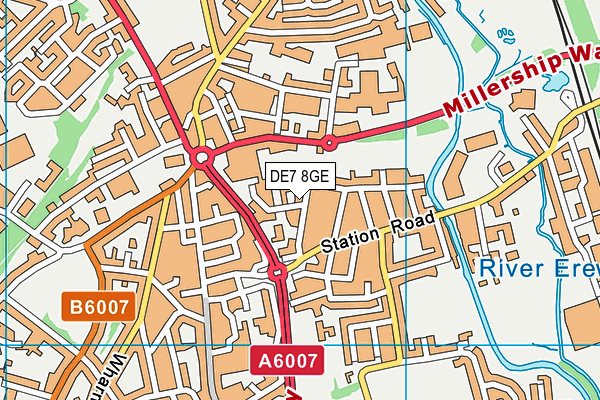 Ilkeston Gym (Closed) map (DE7 8GE) - OS VectorMap District (Ordnance Survey)