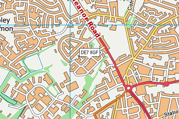 DE7 8GF map - OS VectorMap District (Ordnance Survey)