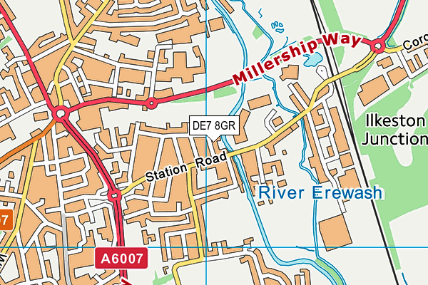 DE7 8GR map - OS VectorMap District (Ordnance Survey)