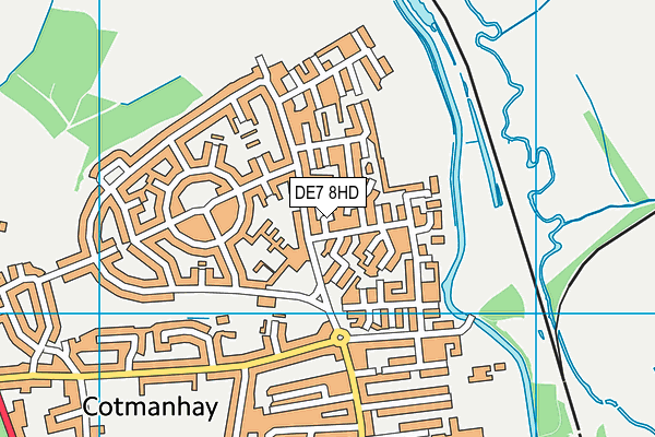 DE7 8HD map - OS VectorMap District (Ordnance Survey)