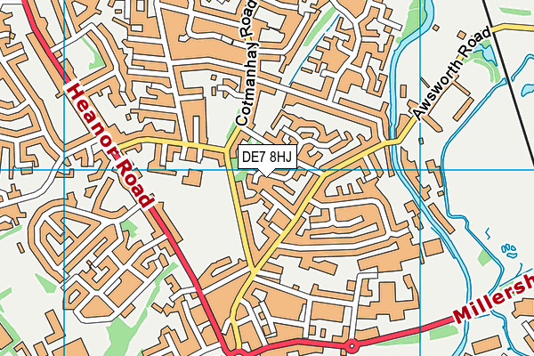DE7 8HJ map - OS VectorMap District (Ordnance Survey)