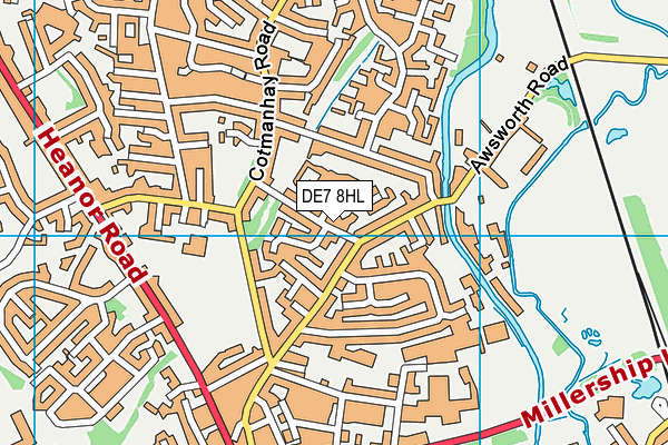 DE7 8HL map - OS VectorMap District (Ordnance Survey)