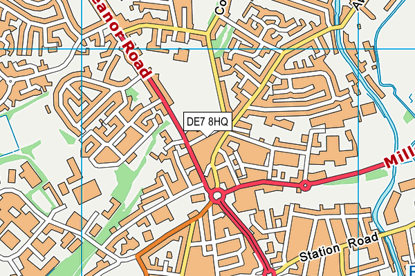 DE7 8HQ map - OS VectorMap District (Ordnance Survey)