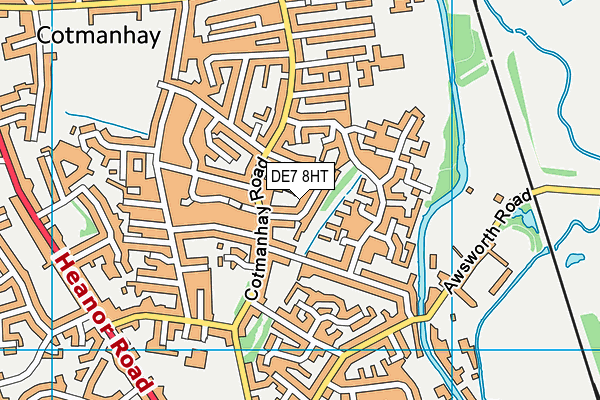 DE7 8HT map - OS VectorMap District (Ordnance Survey)
