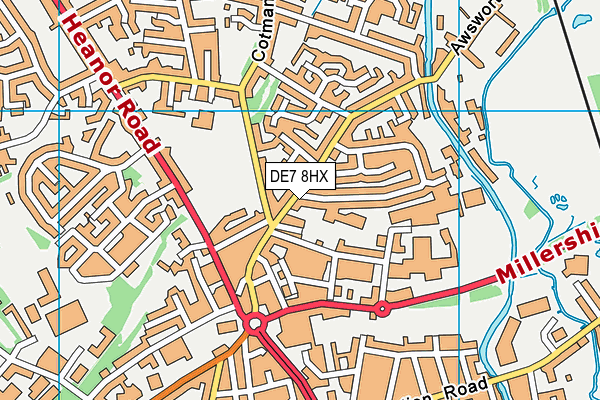 Platinum Gym And Fitness map (DE7 8HX) - OS VectorMap District (Ordnance Survey)