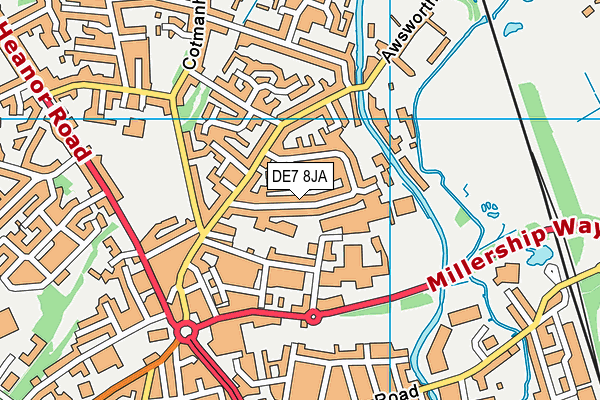 DE7 8JA map - OS VectorMap District (Ordnance Survey)