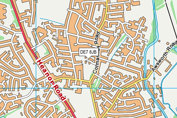 DE7 8JB map - OS VectorMap District (Ordnance Survey)