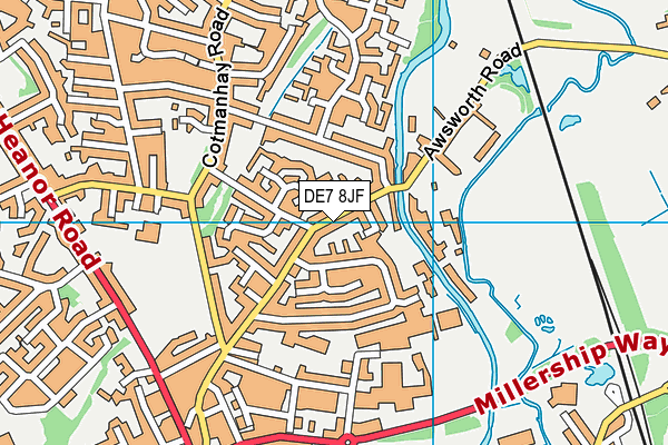 Ilkeston Town Football Club map (DE7 8JF) - OS VectorMap District (Ordnance Survey)