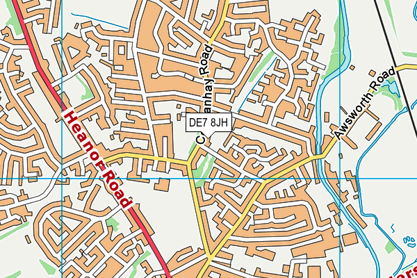 DE7 8JH map - OS VectorMap District (Ordnance Survey)