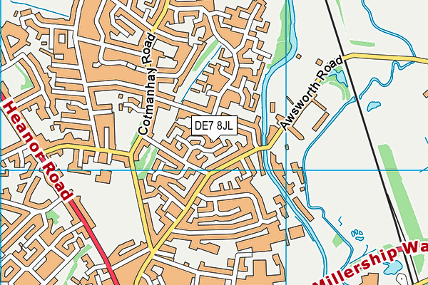 DE7 8JL map - OS VectorMap District (Ordnance Survey)