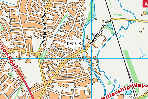 DE7 8JR map - OS VectorMap District (Ordnance Survey)