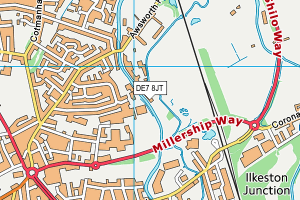 DE7 8JT map - OS VectorMap District (Ordnance Survey)
