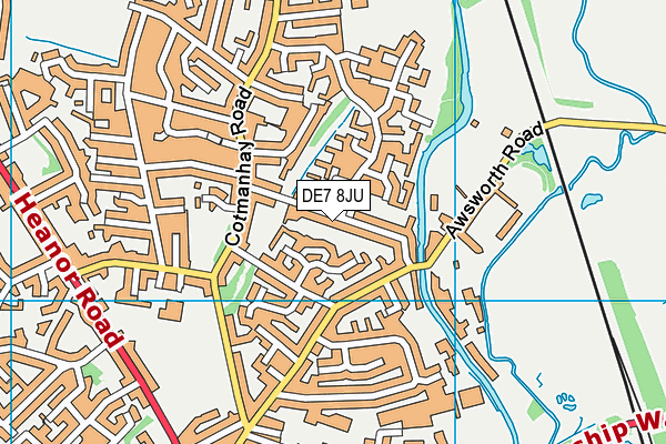 DE7 8JU map - OS VectorMap District (Ordnance Survey)