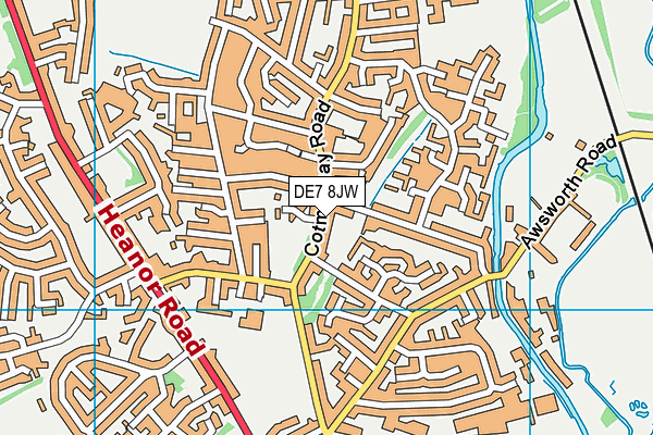 DE7 8JW map - OS VectorMap District (Ordnance Survey)