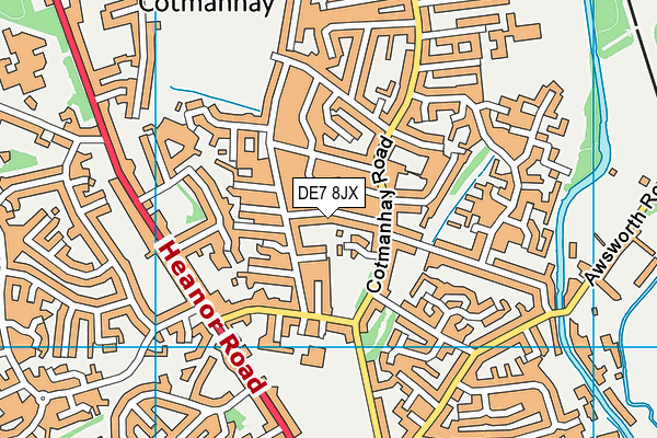 DE7 8JX map - OS VectorMap District (Ordnance Survey)