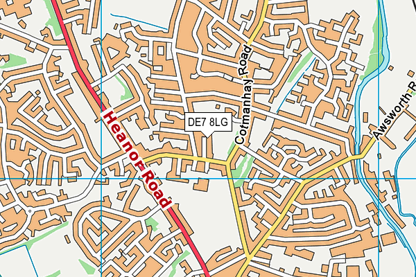 DE7 8LG map - OS VectorMap District (Ordnance Survey)