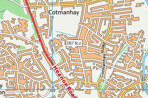 DE7 8LU map - OS VectorMap District (Ordnance Survey)