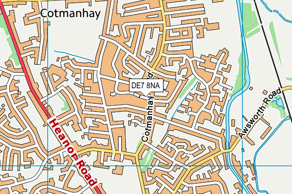 DE7 8NA map - OS VectorMap District (Ordnance Survey)