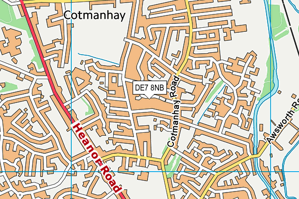 DE7 8NB map - OS VectorMap District (Ordnance Survey)
