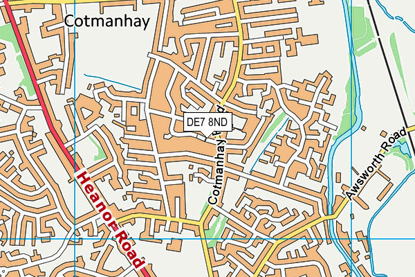 DE7 8ND map - OS VectorMap District (Ordnance Survey)