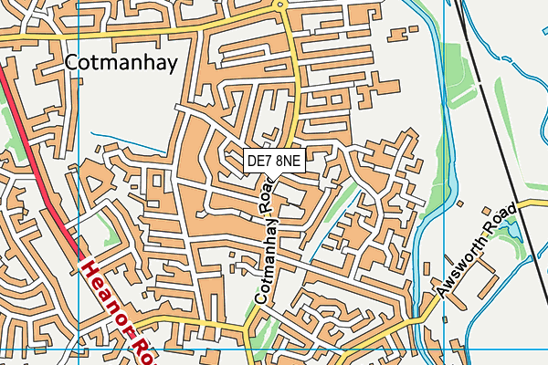 DE7 8NE map - OS VectorMap District (Ordnance Survey)