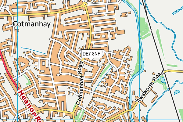 DE7 8NF map - OS VectorMap District (Ordnance Survey)